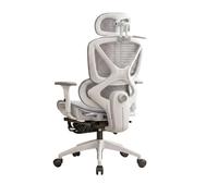 Colcolo Chaise de Bureau Ergonomique Chaise Fauteuil Siège Dossier Maille Respirante avec Inclinable 135 Degrés Base Nylon à Cinq roulettes et Soutien, Gris, Style to 2