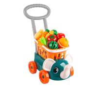 Colcolo Chariot de Courses Enfant Chariot Jouet Poussette Panier Éléphant Facile à Pousser avec Poignée et Quatre Roues en Plastique Développe Équilibre et