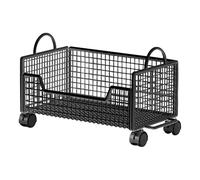 Colcolo Chariot de rangement mobile multifonction 42 x 24 x 26 cm, organiseur de dossiers, bac de rangement mobile pour jouets, chambre d'enfant, Noir