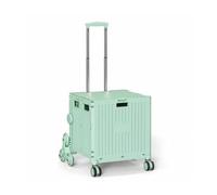 Colcolo Chariot Utilitaire Repliable à Quatre Roues Orientables avec Structure Renforcée et Panneaux Nervurés pour Déplacements Faciles Adapté aux Achats et au Stockage, Vert Avocat, 80L