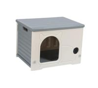 Colcolo Chats errants Refuge lit de Grotte lit Temps étanche Grand Espace extérieur abri Chats Maison pour hérisson Petit Animaux, Gris