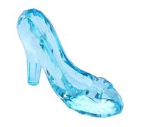 Colcolo Chaussure de Princesse Escarpin à Talon Haut Figurine Décorative Sculpture de Soulier En Acrylique Scintillant Approprié pour Fête Mariage et Cadeau P, Bleu