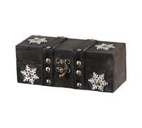 Colcolo Coffret à Bijoux en Bois, Coffret à trésors en Bois, de Table, de Collection, avec Couvercle, boîte à bibelots, Organisateur de Bijoux pour Colliers, Gris