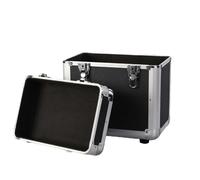 Colcolo Coffret de Rangement en Aluminium avec Renforcement en Métal Espace de Rangement Fonction Verrouillable Couvercle Adapté pour Stockage à Domicile Bureau, Noir, Noir, Petit 60CD