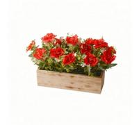 Colcolo Composition Florale Artificielle Rustique, Compact, Arrangement Floral Artificiel, pr Entrée, Rouge