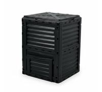 Colcolo Composteur de Jardin Conteneur Compost Bac Composteur Boîte Compostage Plastique PP Utilisation Quotidienne, Noir, Tout Noir, 300 litres
