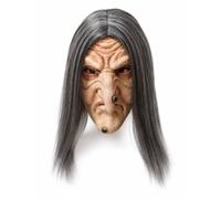 Colcolo Cosplay Intégral Effrayant Latex Accessoire Déguisement Fantasmagorique avec Cheveux Synthétiques Déployés Détails Sculptés Aspect Vieilli Convient, Nouvelle Sorcière