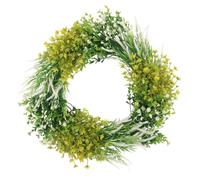 Colcolo Couronne de Verdure Synthétique Couronne Décorative Couronne Florale Couronne d'Entrée en Plastique avec Feuillage Dense Fixe