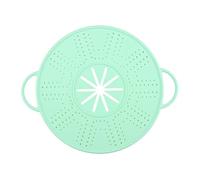 Colcolo Couvercle anti-éclaboussures en silicone, tamis rond multi-usages, grille de cuisson à la vapeur multifonctionnelle pour poêle à frire, Vert