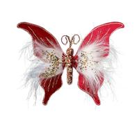 Colcolo Décoration de papillon artificiel, décoration de sapin de Noël, de fête tendance, accessoire photo, ornement de papillon pour banquet, Vin Rouge