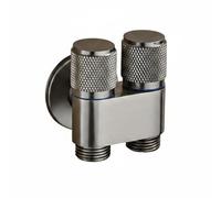 Colcolo Diviseur de Débit en Laiton Raccord Robinetterie Séparateur Bifurcation Orifice Double Té Compact en Cuivre avec Arrêt, color to 2, Double Sortie D Eau, Laiton, Moletage Litchi