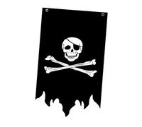 Colcolo Drapeau pirate vertical rétro pour Halloween, 30 x 50 cm, décoration d'intérieur, bannière squelette pour fêtes, jardin, Style A
