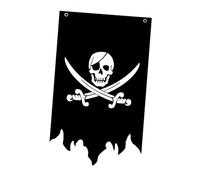 Colcolo Drapeau pirate vertical rétro pour Halloween, 30 x 50 cm, décoration d'intérieur, bannière squelette pour fêtes, jardin, Style B