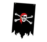 Colcolo Drapeau pirate vertical rétro pour Halloween, 30 x 50 cm, décoration d'intérieur, bannière squelette pour fêtes, jardin, Style C