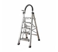 Colcolo Échelle Pliante Intérieure Échelle Marchepied Escabeau Tabouret Aluminium Robuste Marches Antidérapantes Pieds Renforcés Profil Replié Fin 500 LB, Noir Titane, 5 Marches