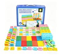 Colcolo Éducatif avec Tuiles Arithmétiques Bâtonnets Numériques Carte Formule Planche Réponse en Bois Favorisant Apprentissage des Bases du Calcul Adapté pour