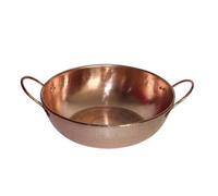 Colcolo Electric Induction Cooker Casserole Marmite Poêle Sauteuse en Cuivre Poli à Design Rond Peu Profond Base Stable pour Cuisson Poignées Latérales, 30cm