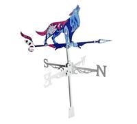 Colcolo en métal représentant Un Loup, indicateur de Direction du Vent, décoration en Fer pour Cour, Jardin, Chalet, pelouse