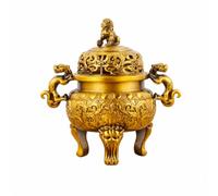 Colcolo Encensoir Antique Encensoir Cvercle, Stable, Brûle-Parfum, pr Salon, Jaune, 13.5CM