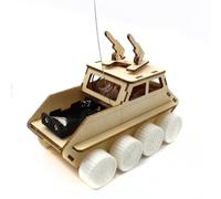 Colcolo Enfant Expérience Scientifique Véhicule Blindé Jouet Tank Télécommandé Kit Modèle Bois Télécommande Maquette Fonctionnelle Antenne Décorative Adapté