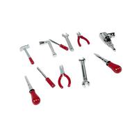 Colcolo Ensemble de 11 outils de réparation automobile miniatures en métal robuste à l'échelle 1:18, idéal pour les parkings et garages. Ces outils