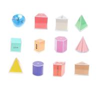 Colcolo Ensemble de 12 formes géométriques pour les mathématiques et la géométrie, jouets de puzzle sensoriels pour enfants de 7 ans et plus, formes 3D pour