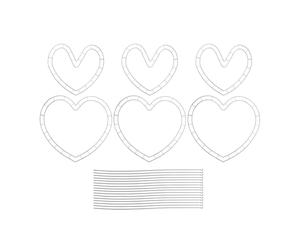Colcolo Ensemble de 6 supports pour compositions florales, cadres polyvalents en forme de cœur réutilisables pour couronnes de fleurs, idéal pour la