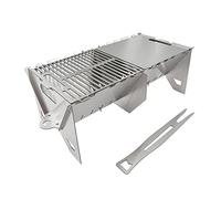 Colcolo Ensemble de Barbecue à Charbon en Acier Inoxydable, Barbecue portatif Pliant, Barbecue à Charbon pour Pique-niques, Plage, randonnée, M