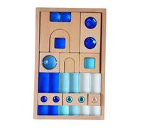 Colcolo Ensemble de cubes en acrylique, blocs de construction en bois, motricité, jeu d'empilage, jouets éducatifs pour anniversaires de 3 à 6 ans,