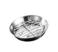Colcolo Ensemble de rôtissoire et Grille, plaques à pâtisserie, Four, poêle à Griller Ronde et paniers d'extérieur en Acier Inoxydable 304 pour Viande, 12cm