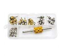Colcolo Ensemble Noyaux Valve Climatisation Auto Outil d'Extraction pour Entrien Circuit Refroidissement Corps en Laiton Argent Boîtier Compartimenté Usage Professionnel.