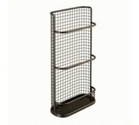 Colcolo Étagère Cuisine Murale En Fil Métallique Ventilé Rack Mural Cuisine Polyvalent Étagère Rectangulaire à Bords Arrondis pr Entrée, Noir
