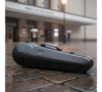 Colcolo Étui Violon Housse Boîtier Coffret Valise avec Structure Solide et Joint Anti-humidité Poignée Ergonomique et Port Épaule Finition Motif Fibre de, Bleu