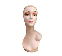 Colcolo Femmes Perruque Tête Mannequin Épaule Gauche Mannequin Femme Perruque Tête Stand Portable 48cm Hauteur Perruque Présentoir pour Perruques Affichage, Style un