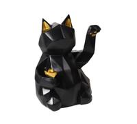 Colcolo Figurine de chat, statuette de chat, décoration de bureau, cadeau géométrique créatif pour les amoureux des chats, symbole de richesse.