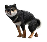 Colcolo Figurine de chien Shiba Inu, décoration de table, tableau de bord de voiture, sculpture animale pour entrée, bureau, décoration de maison, Noir