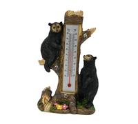 Colcolo Figurine d'ours avec thermomètre, décoration d'arbre, Sculpture en résine pour Maison, Chalet de Plage ou Serre.