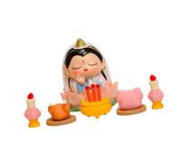 Colcolo Figurine Feng Shui de Dessin Animé, Sculpture, Mini-figurine Mignonne à Collectionner, Cadeau Du Nouvel An Chinois pour La Maison, La Chambre, Le Bure, Guanyin