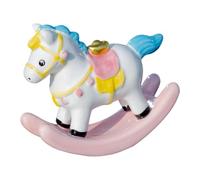 Colcolo Figurine miniature de cheval à bascule, sculpture animale, décoration intérieure, petite statue de cheval à bascule pour cheminée, magasin, étagère, Rose