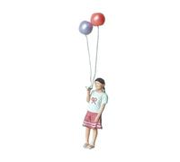 Colcolo Figurine miniature de fille tirant un ballon à l'échelle 1/64, fabriquée à la main avec des détails fins, polyvalente pour l'affichage en, 2 Ballons