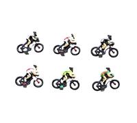 Colcolo Figurines de cyclisme miniatures 6x1/87 personnes, décoration de bureau, aménagement Diorama, modèles de vélo, Micro paysage cyclistes