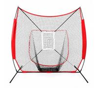 Colcolo Filet d'Entraînement de Baseball Filet Cible Cadre Portatif avec Cible Centrale pour Précision des Lancers Structure Fer et Fibre Adapté aux Pratiques Maison École Terrain