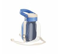 Colcolo Gourde Chien Bouteille Animaux Distributeur Eau Gobelet Pliant en HIPS avec Système Pliable 2 en 1 Bol et Réserve d'eau Sorties Prolongées Randonnée Voiture Parc Bivouac, Bleu Océan, 1500ml