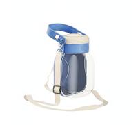 Colcolo Gourde Chien Bouteille Animaux Distributeur Eau Gobelet Pliant en HIPS avec Système Pliable 2 en 1 Bol et Réserve d'eau Sorties Prolongées Randonnée Voiture Parc Bivouac, Bleu Océan, 1000ml