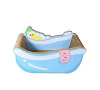 Colcolo Griffoir pour Chat Bac à Bain Grattoir Carton Lit Plateau Lounger Papier Ondulé Épais 6 Couches Accueil Confortable pour Protège Les Adapté aux, Bleu, Grand
