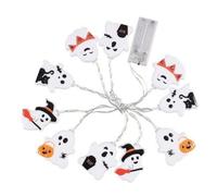 Colcolo Halloween Spectres Guirlande LED Décorations USB Fil Transparent Plastique Lumière Continue Agréable et Mystérieuse Facile à Draper pour Charme Festif, 暖光万圣混搭款, 2米10灯
