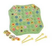 Colcolo Jeu de Mémoire Enfants Jeu de Société Plateau Compétitif Correspondance Jouet Éducatif Table avec Lignes Relevées 52, Grand 28,3 3,5 28,3cm, Thème Animaux avec 4 Stylos