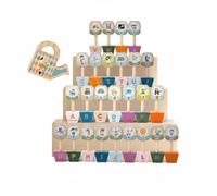 Colcolo Jouet Éducatif Enfant Jeu Alphabet Fleurs Puzzle Lettres Correspondance Mots Blocs de Tri Alphabétique Bois Solide Poli Pratique des Mots Simples Adapté à Maison Crèche Salle de Jeux