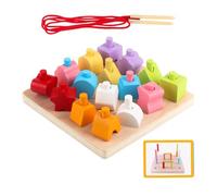 Colcolo Jouets d'association de Couleurs pour Tout-Petits 1 à 3 Puzzles avec 16 Blocs et 12 Cartes Éducation précoce Motricité Fine pour développer Le
