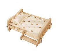 Colcolo Lit pour Chien en Bois Composite Lit Chien Panier Couchage Couchant Surélevé en Bois et Rotin Facile à Nettoyer Convient, Grand pour Animaux De Moins De 17,5 Kg, Style to 1